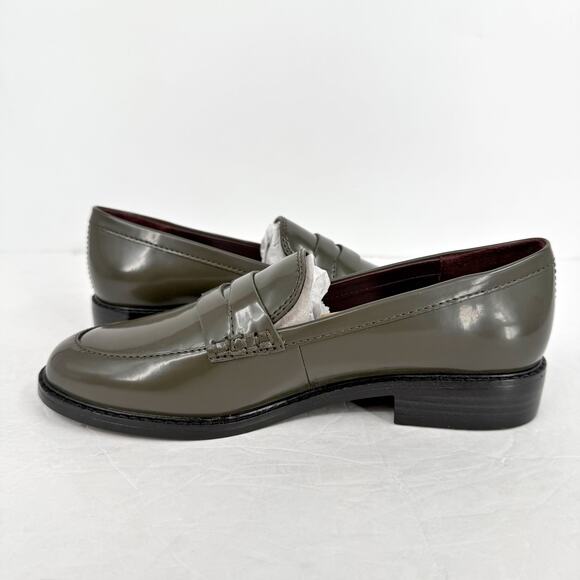 Franco Sarto Womens Alora Penny Loafers US 6.5 M EU 36.5 Green Vegan Patent NIB - Picture 7 of 12